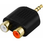 Garso adapteris 3,5 mm – 2 × RCA, juodas
