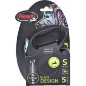 Flexi automatic leash Black Design S rope 5 m color blue.