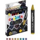 Carioca metalizuotos vaškinės kreidelės, 8 spalvos CARIOCA