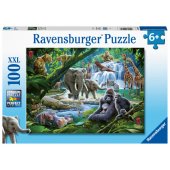 _6820957 Ravensburger dėlionė 100 dalių Džiunglių šeima