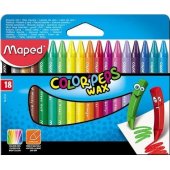 Maped Colorpeps vaškinės kreidelės, 18 spalvų MAPED