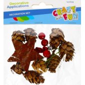Craft with Fun natūrali kankorėžių dekoracija AKC 14 vnt. CF PBH