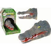 Crocodile Animal Hand Puppet Gray