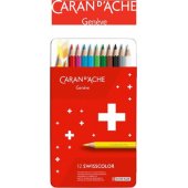 Caran d`Arche Kredki wisscolor, metalowe pudełko, 12 szt.