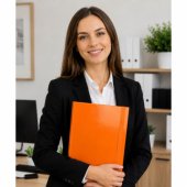 Folder for documents with elastic band, hard, office, orange, A4/ 4.5 c