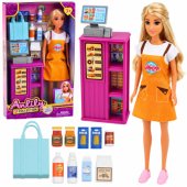 Anlily Doll Cashier Saleswoman Cash Register Grocery Products