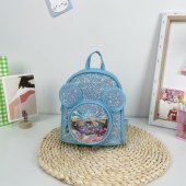 Vaikiška kuprinė su blizgučiais ir pelės ausimis, mėlyna, 22 cm, 3 l