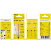 LED Филаментная лампа E27, ST64, 12W, 1380lm, 3000K, 360°, amber