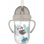 Non-spill cup with weighted straw EXOTIC ANIMALS 6m+ 270ml 56/ 606 Grey