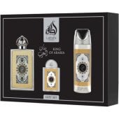 _8433010 Lattafa Perfumes King Of Arabia dovanų rinkinys EDP 100 ml, dezodorantas purškiklis