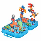 DIY Screwdriver Kit Suitcase Puzzle Dinosaurs Blocks Screwdriver 228 p