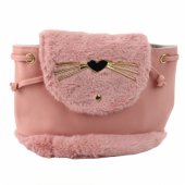 Children®s Backpack Plush Ears Adjustable Strap Pink