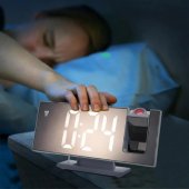 Digital clock with alarm / projector / temperature Black