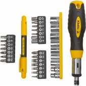 Topex Screwdriver bits with handle 34pcs. - 39D522