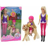 Anlily lėlės rinkinys su vaiku ir poniu, arklių ūkis