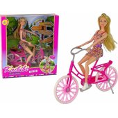 LeanToys plastikinis lėlės dviratis, rožinis
