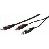 Kabelis 3,5 mm – 2×RCA 2,5 m (46031)
