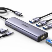 6in1 USB-C Multifunction Adapter 3x USB A 3.0, HDMI, RJ45, PD