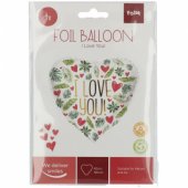 Širdies formos folinis balionas „I Love You“ 45 cm