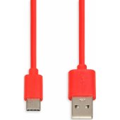 USB-A į USB-C 1m raudonas