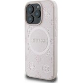 "Saffiano Peony Classic Logo MagSafe Case iPhone 16 Pro", rožinė