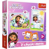 Trefl 2in1 atminties žaidimas Gabi su draugu kate, Gabbys Dollhouse