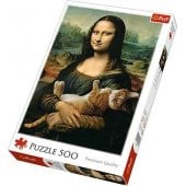 TREFL 500 detalių. Mona Liza ir murkiantis kačiukas
