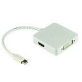 Adapter Mini DisplayPort - DVI/ HDMI/ DisplayPort 4K 30Hz white