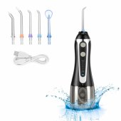 HF2 IPX7 Wireless irrigator 300ml watertank / 5 tips / 5 modes Black