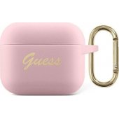 Silicone Vintage Script AirPods 3 cover pink