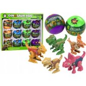 Dinosaur Rolling Eggs 12 Pieces Set Colorful