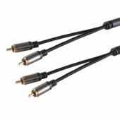 Stereo RCA kabelis, 1,5 m, juodas