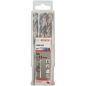 Bosch metalinis spiralinis grąžtas HSS-Co, DIN 338, 11.0mm (5 vnt., darbinis ilgis