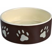 Trixie ceramic bowl brown with beige paws 0.3L/ 12cm