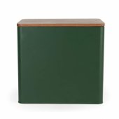 BW12899G Toronto Bread Bin Green/ Wooden