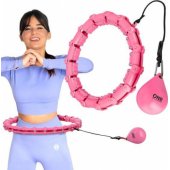 One Fitness lankas Hula hoop su iškilimais ir svarmenimis OHA02 rožinė