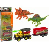 Dinosaurs Set Rocket Car With Trailer Yellow