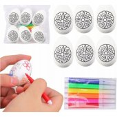 Easter Styrofoam Eggs For Painting Markers Flower Pattern A 6pcs