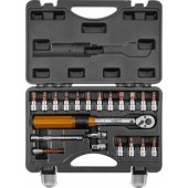 Neo Tools 1/ 4" dvikryptis dinamometrinis raktas, 5-25NM, 21 vnt. rinkinys