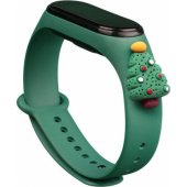 Dirželis Xmas Xiaomi Mi Band 3 / 4 Christmas Tree - tamsiai žalias
