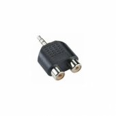 3,5 mm kištukinis į dvigubą RCA lizdinį garso adapteris