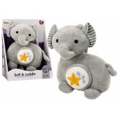 Plush Elephant Projector Sleeper Elephant Gray Cuddly Toy Stars Melodi