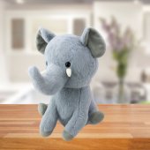 Pliušinis talismanas-minkštas žaislas Little Elephant, pilkas, 26 cm