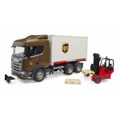 Scania Super 560R Logistik LKW mit Mitnahmestapler