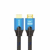 HDMI (M) v2.1 cable, 5m, 8K, copper, blue-black, golden tips,