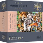 Trefl Wooden puzzle 500+1 Wild cats in the jungle TREFL