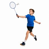 Badminton Set Rackets Shuttlecock Cover Blue