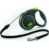 Flexi automatic leash Black Design M rope 5 m color green.