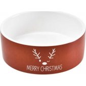 Trixie keraminis dubenėlis šuniui, Merry Christmas, raudonas, 16x6cm