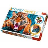 Trefl dėlionė, 600 detalių, Crazy Shapes – akis į akį su tigru